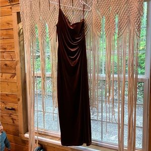 Revelry terracotta velvet dress